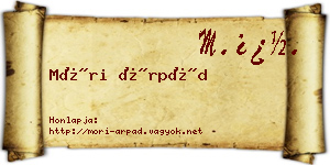 Móri Árpád névjegykártya